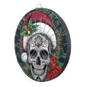 Kerstman Suiker Schedel Dartbord (Voorkant Rechts)