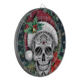 Kerstman Suiker Schedel Dartbord (Voorkant Links)