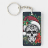 Kerstman Suiker Schedel Sleutelhanger (Voorkant)