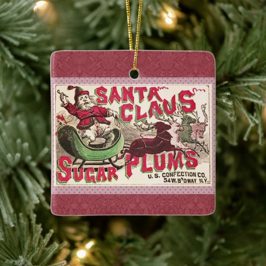 Kerstman Suikerpruim Kerstmis Keramisch Ornament (Boom)