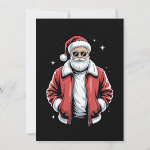 Kerstman Sunnies Leren Jas Bomber Kaart