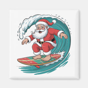 Kerstman surfen Kerst surfen X-mas Feestelijk Vaka Magneet