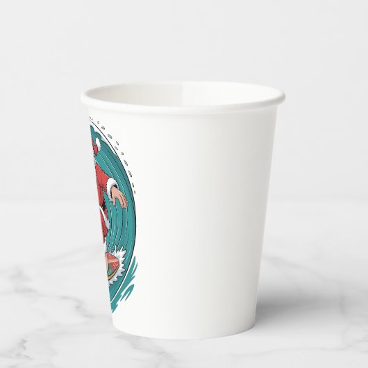 Kerstman surfen Kerst surfen X-mas Feestelijk Vaka Papieren Bekers (Links)