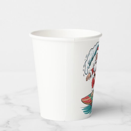 Kerstman surfen Kerst surfen X-mas Feestelijk Vaka Papieren Bekers (Rechts)