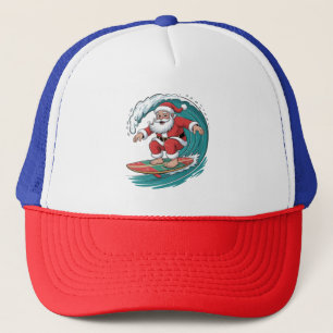 Kerstman surfen Kerst surfen X-mas Feestelijk Vaka Trucker Pet