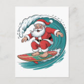 Kerstman surfen Kerst surfen X-mas Feestelijk Vaka Uitnodiging Briefkaart (Voorkant)