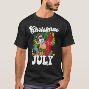 Kerstman Surfen Kerstmis in juli Zomer Vaca T-shirt