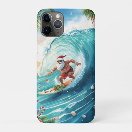 Kerstman surfen Kerstmis met Santa Surfer  Case-Mate iPhone Case (Achterkant)