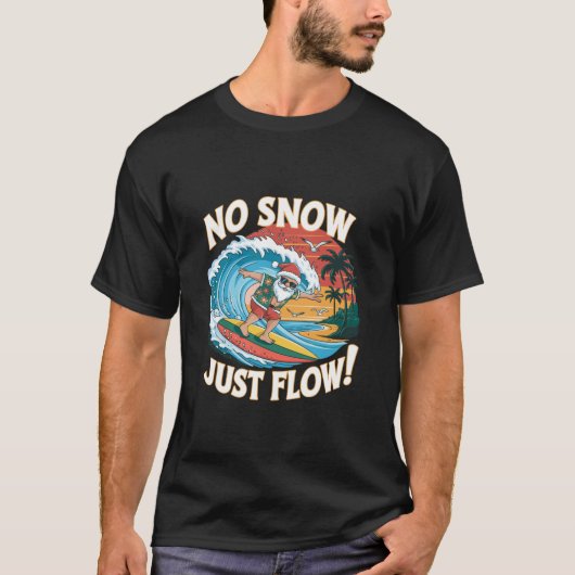 Kerstman Surfer Kerstman Kerststrand Surfen T-shirt (Voorkant)