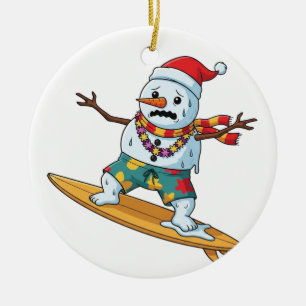 Kerstman Surfer Kerstmis 2026 Grappige Vakantie Sp Keramisch Ornament