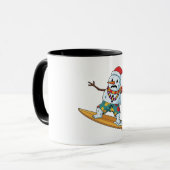 Kerstman Surfer Kerstmis 2026 Grappige Vakantie Sp Mok (Voorkant links)