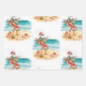 Kerstman surft Kerst  Inpakpapier Vel (Voorkant)