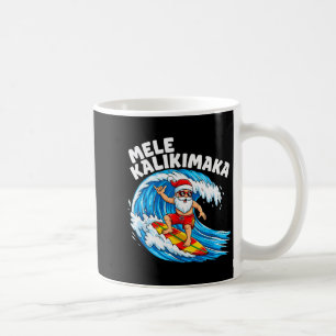Kerstman surft Mele Kalikimaka Hawaiaanse Kerst  Koffiemok
