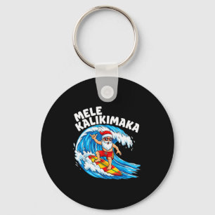 Kerstman surft Mele Kalikimaka Hawaiaanse Kerst  Sleutelhanger