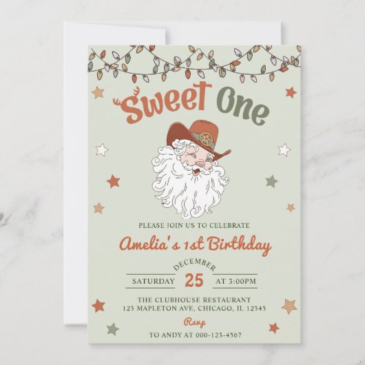 Kerstman Sweet Een verjaardagsfeestje Kaart (Voorkant)