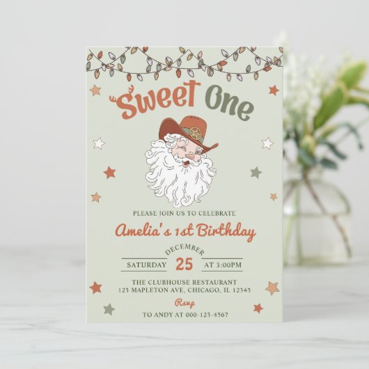 Kerstman Sweet Een verjaardagsfeestje Kaart (Staand voorkant)