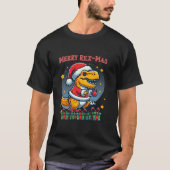 Kerstman T Rex Dinosaurus Merry Rex Mas Grappig T-shirt (Voorkant)