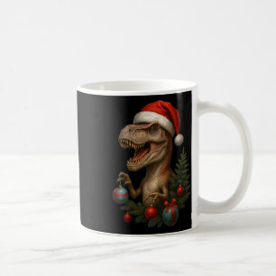 Kerstman T-rex Kerst Grappige Dinosaurus Vakantie  Koffiemok