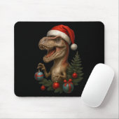 Kerstman T-rex Kerst Grappige Dinosaurus Vakantie Muismat (Met muis)