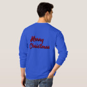 Kerstman T-shirt met vrolijk kerstbericht (Achterkant volledig)