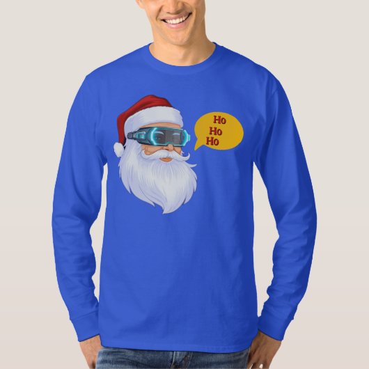 Kerstman T-shirt met vrolijk kerstbericht (Voorkant)