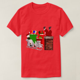 Kerstman T-shirt vastgelopen