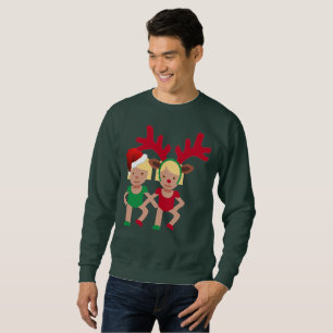 kerstman tart emoji mannen sweatshirt