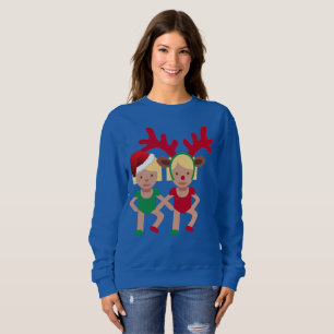 kerstman tart emoji womens sweatshirt