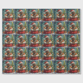 Kerstman tas Duitse Staande Pointer Cadeaupapier (Vlak)