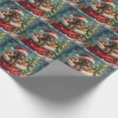 Kerstman tas Duitse Staande Pointer Cadeaupapier (Hoek)