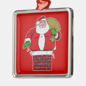 Kerstman te dik vast in schoorsteen metalen ornament (Links)
