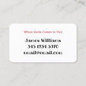Kerstman te huur visitekaartje (Achterkant)