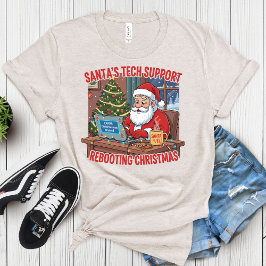 Kerstman Tech Support: Kersthumor herstarten T-shirt