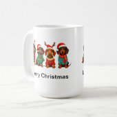 Kerstman Teckel Koffiemok (Voorkant links)