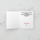 Kerstman teddybeer met stethoscoop kerstkaart kaart (Binnen)