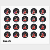 Kerstman terug in het bedrijf — Grappige Kerstscho Ronde Sticker (Vel)