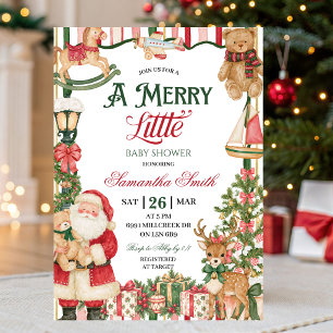 Kerstman Thema Vrolijke Kleine Baby Borrel Kaart
