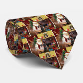 Kerstman thuis - 2 Pugs,2V,1zw) Stropdas (Opgerold)