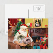 Kerstman thuis - Pekingees (R) - Kerstman Feestdagenkaart (Voorkant / Achterkant)