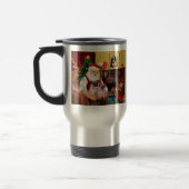 Kerstman thuis - Pugs (twee) Reisbeker (Links)
