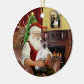 Kerstman thuis -  Siamese kat met chocolade punten Keramisch Ornament (Links)