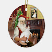Kerstman thuis - Turkse Van kat Keramisch Ornament (Links)