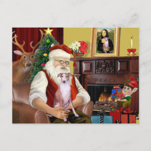 Kerstman thuis - Whippet 7 - Santa Feestdagenkaart