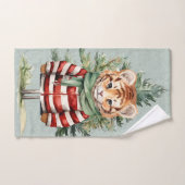 Kerstman Tijger en een Herten Pine Tree Kerstmis Bad Handdoek (Handdoek)
