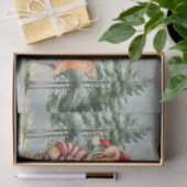 Kerstman Tijger en een Herten Pine Tree Kerstmis Tissuepapier (Geschenk)