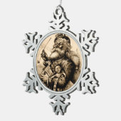  kerstman tin sneeuwvlok ornament (Rechts)