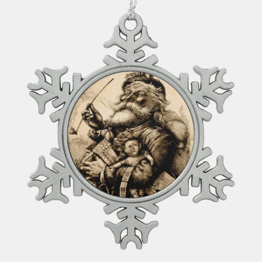  kerstman tin sneeuwvlok ornament (Voorkant)