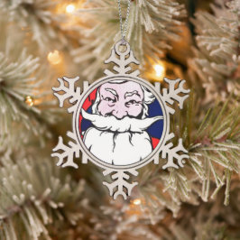 Kerstman Tin Sneeuwvlok Ornament