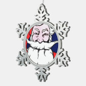 Kerstman Tin Sneeuwvlok Ornament (Rechts)