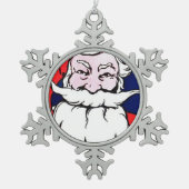 Kerstman Tin Sneeuwvlok Ornament (Voorkant)